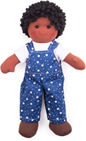 BigJigs pop Leon - stoffen babypop blauw 28cm voor kinderen