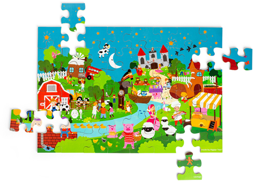 BigJigs Kinderlieder Bodenpuzzle - Lernspielzeug Puzzle