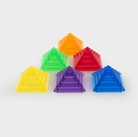 TickiT bouwspeelgoed piramide stapelset - transparant kleuren