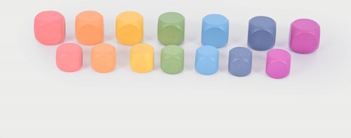 TickiT Holzbausteine Regenbogen - Lernspielzeug Würfel Set