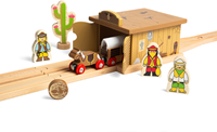BigJigs houten trein Saloon Tunnel Wild West accessoire speelgoed-2