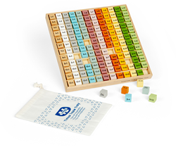 BigJigs Lernspiel aus Holz - Scandi Times Tables Tray - Montessori Rechenspiel