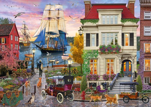 Schmidt puzzel schip in de haven - 1000 stukjes legpuzzel kunst