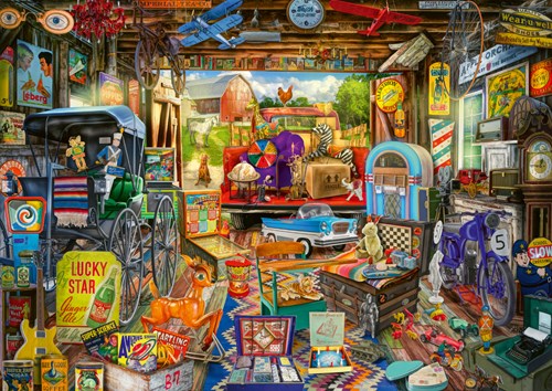 Schmidt Puzzle Garagen-Flohmarkt - 500 Teile Fantasie Puzzle