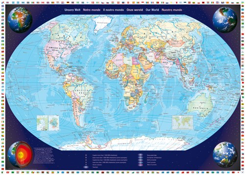 Schmidt legpuzzel wereldkaart - 2000 stukjes - puzzel volwassenen