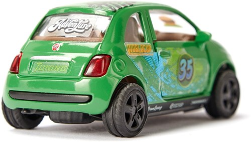 Siku speelgoedauto Fiat 500 Adventure groen met stickers en openende deuren-3