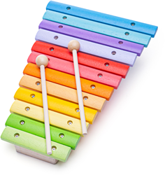 BigJigs Holz-Xylophon Spielzeug - buntes Musikinstrument für Kinder