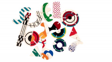 Bajo Lernspiel Abstract art - buntes Kartonspielzeug für Kinder