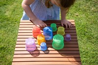 TickiT stapelbekers educatief speelgoed - transparant en kleurrijk-2