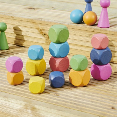 TickiT Holzbausteine Regenbogen - Lernspielzeug Würfel Set-2