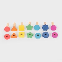 TickiT Regenboog houten moeren en bouten speelgoed set - educatief-2