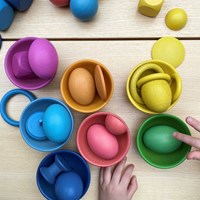 TickiT houten sorteerset - educatief speelgoed regenboog 84 stuks-3