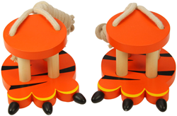 BigJigs Holzstelzen - Tiger Design für Kinder