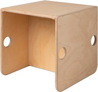 Van Dijk Toys houten kubusstoel / kinderstoel Naturel - 35x35x35 cm vanaf 1 jaar (kinderopvang kwaliteit)-2