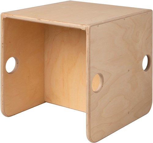 Van Dijk Toys houten kubusstoel / kinderstoel Naturel - 35x35x35 cm vanaf 1 jaar (kinderopvang kwaliteit)-2