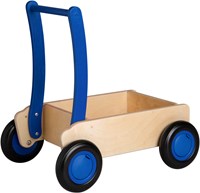 Van Dijk Toys houten loopwagen vanaf 1 jaar - Naturel - Blauw (Kinderopvang kwaliteit)-2