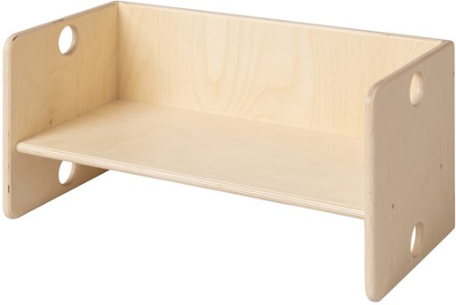 Van Dijk Toys houten kubusbank / kinderbankje Naturel - 70x35x35cm vanaf 1 jaar (Kinderopvang kwaliteit)-2