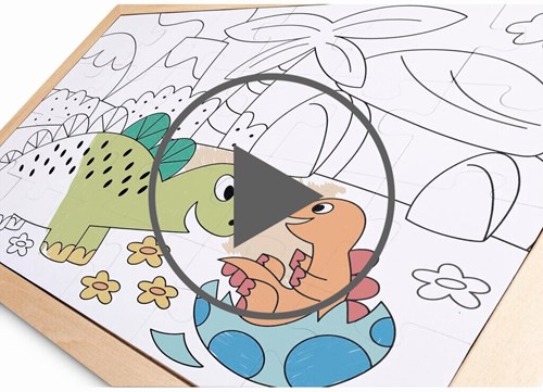 Hape Puzzle Dino - Lernspielzeug mit 24 Kartonteilen für Kinder-3